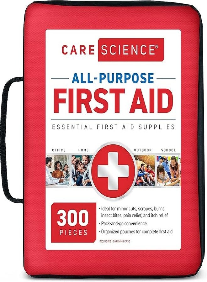 Care Science First Aid Kit All Purpose, 300 Pieces | Professional Use for Travel, Work, School, Home, Car, Survival, Camping, Hiking, and More - Image 1